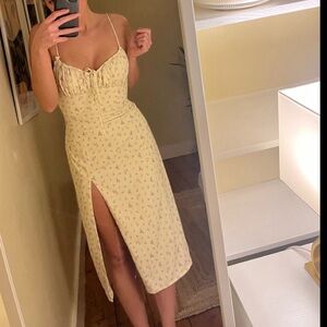 House of CB Carina Yellow Floral Bustier Dress